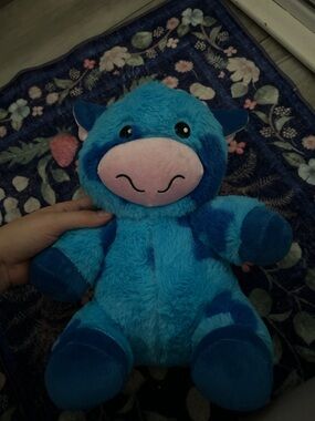 Blue Plush Cow Stuffed Animal – Soft Blue Farm Friend